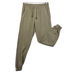 Women's Zara‎ Brown Jogger Drawstring Pull-On Lyocell Athleisure Pants sz Small